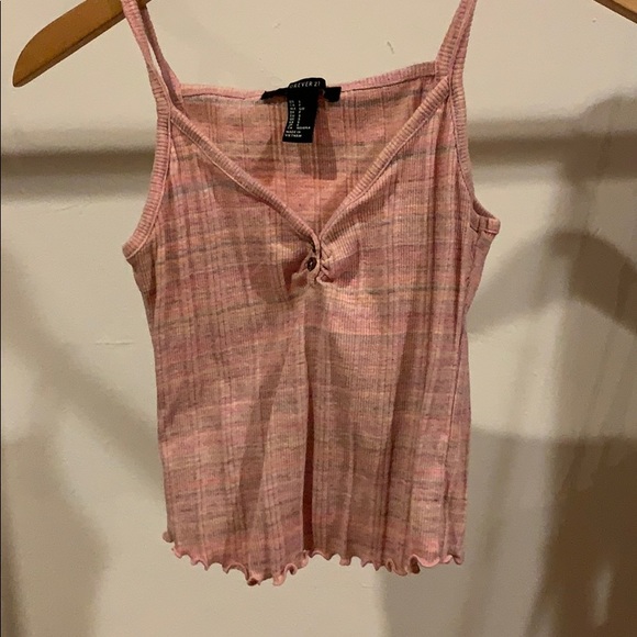 Pink w/ faded rainbow stripes tank top - Picture 1 of 1